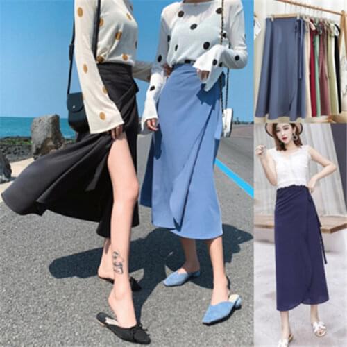Fashion Women Sexy beautiful Bandage Pure color Chiffon Wrap Skirt YF048