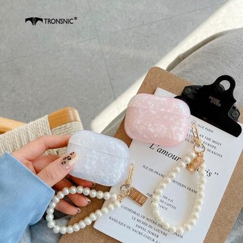 Marble Conch Laser Case for Apple Airpods pro Case Soft Cover Silicone Headphone White Box for Airpod Pro Bluetooth Earphone Bag