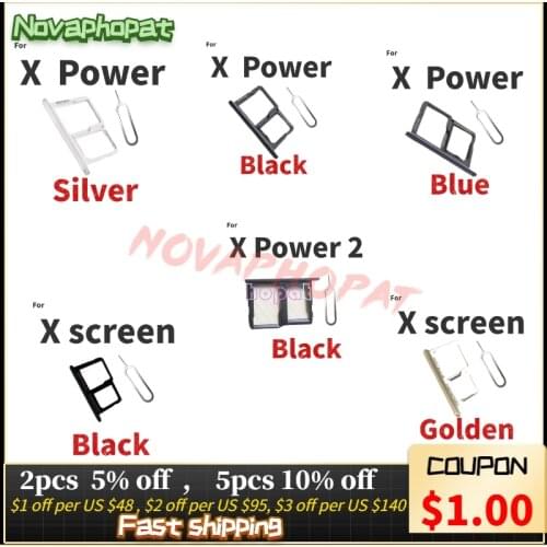 Novaphopat XPower SIM Tray For LG X Power 2 II LV7 L63BL K10 Power M320 X Screen Sim Cam K11 Plus Card Holder Slot Adapter Slot