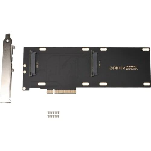 PCIE Riser Card U.2 To PCI-E X8 X16 Adapter PCI-E X8 To U.2 SFF-8639 SATA-Express Double Bay Transfer Server Card