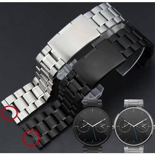 22mm New Mens Stainless Steel Watchbands Bracelet for Moto 360 Smart Watch Band Moto360+Tool