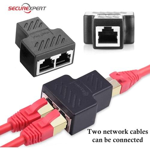 Network Rj45 Cable Port Network Cable Splitter Extender Plug Adapter Connector (8 Core) Split Into Two Splitter