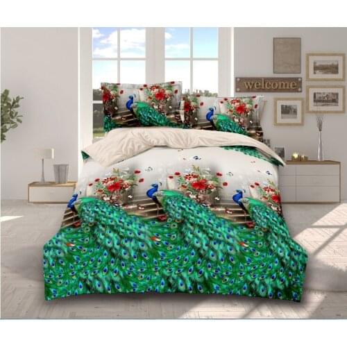 Modern Simple 3D Bed Sheet Four Piece Set Of Big Plate Flower Active Printing And Dyeing Bedding