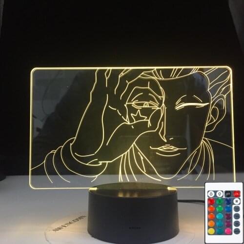 Hisoka Face Led Color Changing Atmosphere for Kids Bedroom Decor Light Child Night Light Anime Hunter X Gift 3D Lamp Dropship