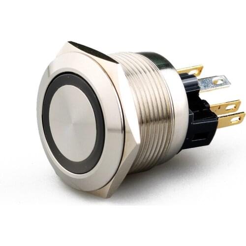 LED push button switch momentary type 22mm ring illuminated 1NO1NC IP67