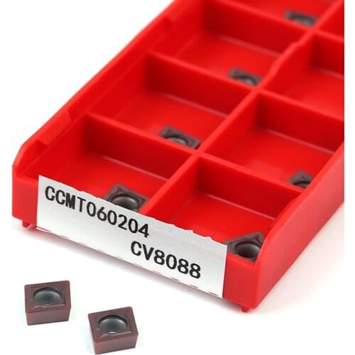 CCMT060204 CV8088 CCMT060208 CNC Lathe Turning Tools Carbide Inserts Machining Cut Stainless Steel Blade Rhombus Positive Angle