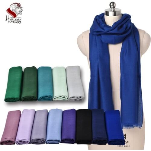 Ultra Thin Nepalese 100% Cashmere/Pashmina Solid Color Blue Scarf Shawl Muffler Factory Bulk Wholesale Soft & Comfortable