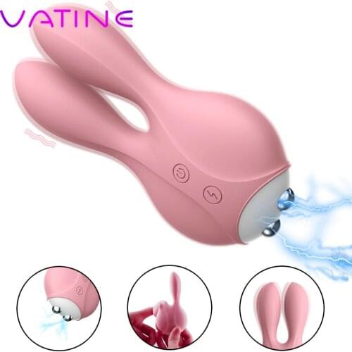 VATINE Electric Shock Rabbit Vibrator Vibrators Egg Breast Clitoris Stimulator Massager Sex Toy for Women Men