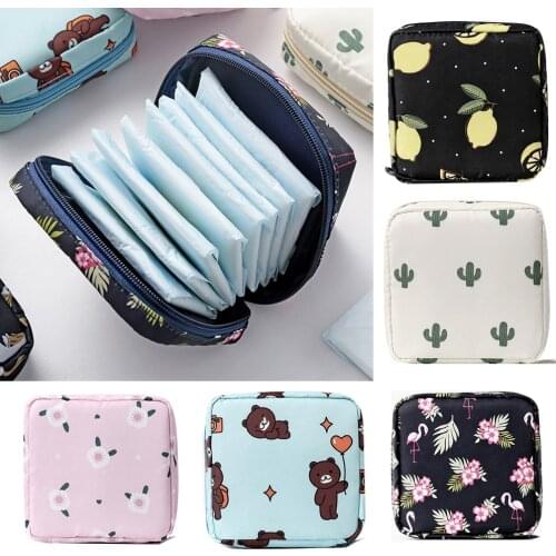 Waterproof Tampon Storage Bag Cute Sanitary Pad Pouches Portable Makeup Lipstick Key Earphone Data Cables Organizer