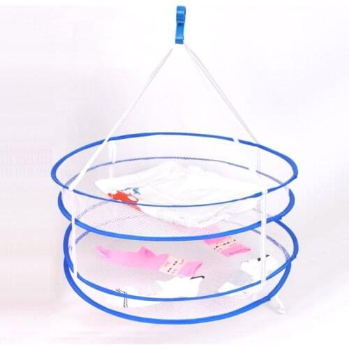 Magic Portable Foldable Double-Deck Woollen Sweater Clothes Hanging Nets Wind-Free Double Layers Silk Dress Laundry Mesh Baskets