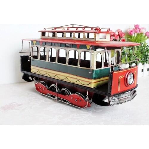 Free Shipping Zakka Retro Handmade Metal crafts Vintage electric train model home/pub decoration creative gift