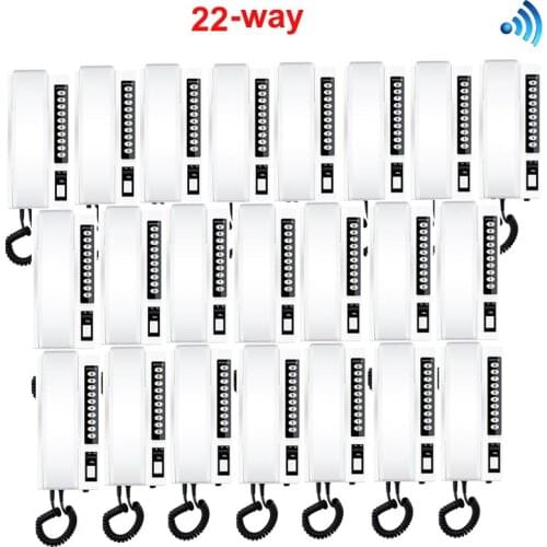 ZHUDELE Audio Intercom System 22-Way Interphones 2.4Ghz Wireless Audio Door Phone Kits,indoor intercom 99 handsets extendable