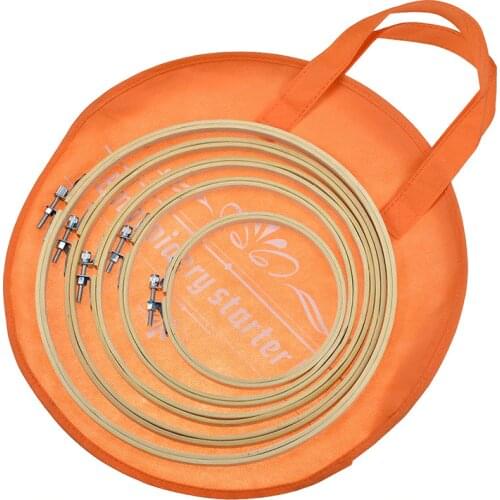 1Pcs Round Embroidery 35cm Portable Orange Embroidery Storage Bag Hoop Bag Eco-friendly Non-woven Sewing Bag Organizer