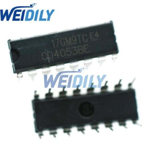 10PCS/Lot CD4053 CD4053BE HEF4053 cd4053be 4053 DIP-16 Analog Switch IC
