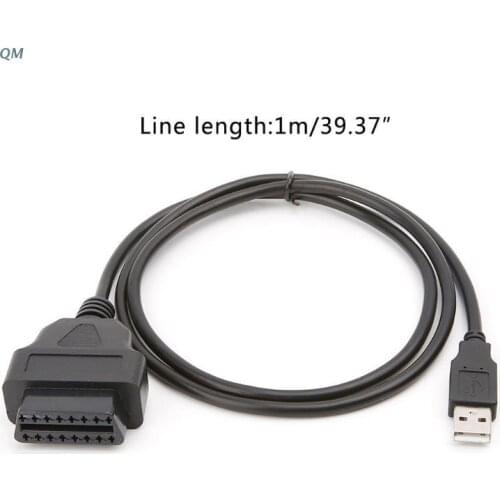 16Pin OBD2 To USB Port Charger Adapter Cable Connector Diagnostic Tool 13MF