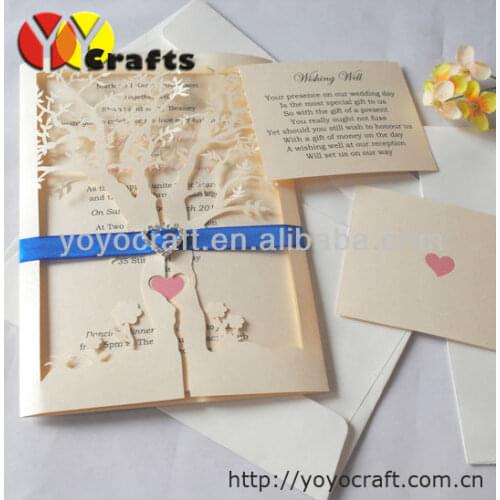 20pcs hot sell wedding and party favor laser cut wedding invitation cards wholesale