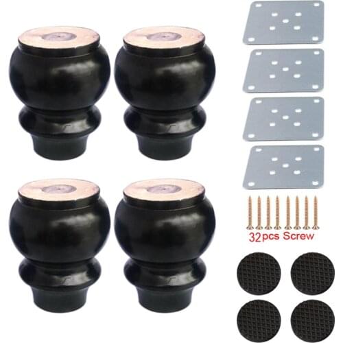 4pcs 10cm Height Solid Wooden Gourd Shaped Furniture feet Sofa Bench Chair Closet Cabinet legs Couch Dresser Armchair feet