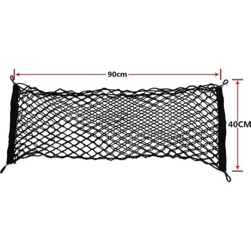 90*40CM Car Back Rear Trunk Seat Elastic String Net Sticker Mesh Storage Bag Pocket Cage Auto Organizer Seat Back Bag