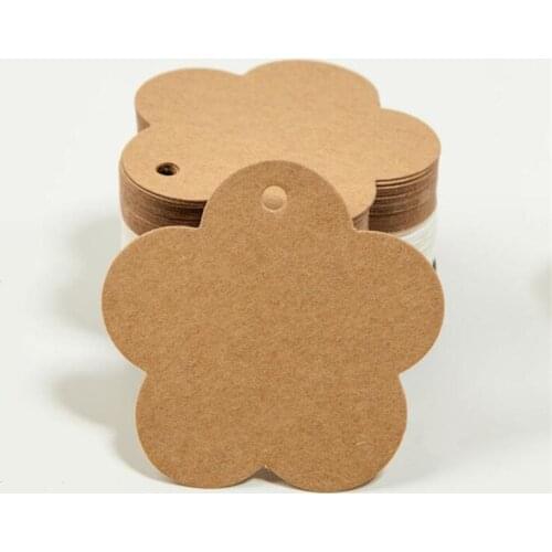 AAA Great 100Pcs/Lot Kraft Paper Flower Wishing Bottle Card Hang Gift Tags Crafts Wedding Decoration DIY Party Supplies Handmade