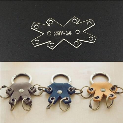 Acrylic Stencil Laser Cut Template DIY Leather Handmade Craft Keychain Keyring Sewing Pattern