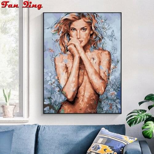 5D DIY Diamond Painting Sexy Woman Cross Stitch Kit Full Square Round Nude Girl Embroidery Rhinestone Art Gift