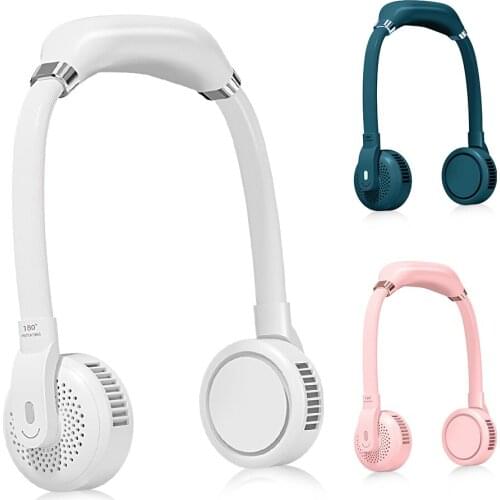 Mini Bladeless Fan Hanging Neck Leafless Fan 4000mAh USB Rechargeable Fan Neck Fan Mute Sports Fans for Home Outdoor Silent Fan