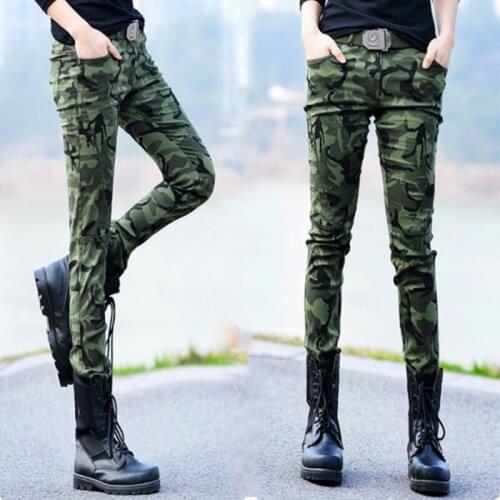 Spring Autumn Thin Stretch Tight Camouflage Pencil Trousers Women Outdoor Hiking Sports Large Size Military Overalls Cargo Pants