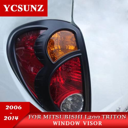 Black Tail Lights Cover For Mitsubishi L200 Triton 2006-2014 Rear Light Decorative Cover For Mitsubishi L200 Pickup Ycsunz