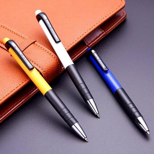 Deli 6505 simple blue pen core ballpoint pen, 0.7mm fashionable classic press type ballpoint pen, office pen student stationery