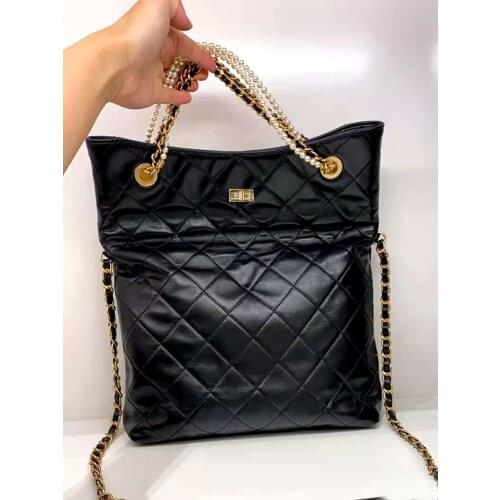 Pearl Belt Design Fold Handbags and Purses 2021 New Brand Lady Luxury Crossbody Bag Female Pu Leather Women Shoulder Bags