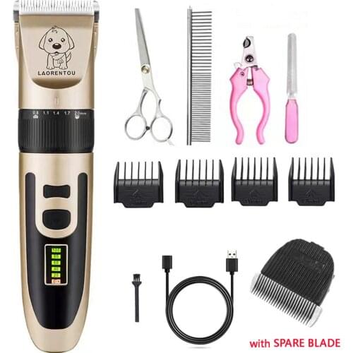 Pet Dog Hair Trimmer Animal Grooming Clippers Electrical Dog Hair Cutter Cat Hair Remover USB Rechargeable Pet Haircut Machine