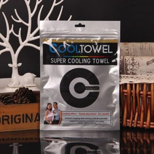 Ferimo 100pcs Cooltowel packaging storage bags aluminum foil self sealing bag 3D towel pouch silver zip lock package with holes