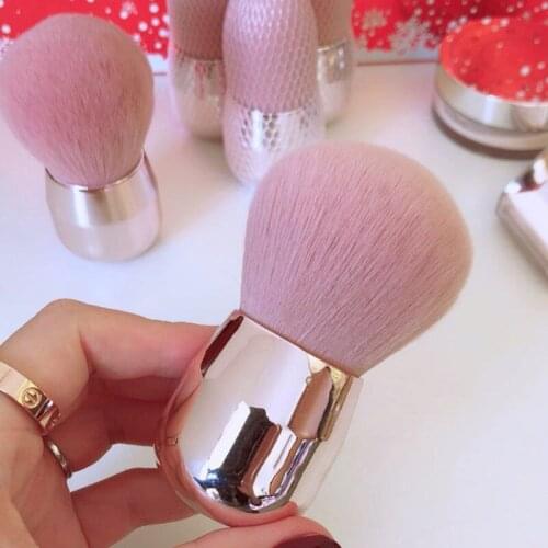 Make Up Brush Foundation Large Size Pink Super Soft Powder Brush Pink Angled Flat Blusher Makeup Brush Professional Wool Fiber