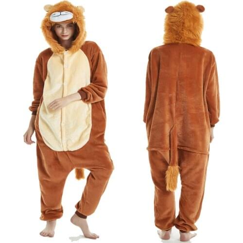 Onesies Unisex Winter Kigurumi Unicorn Panda Onesies Women Men Nightwear Anime Costumes Adults Flannel Sleepwear