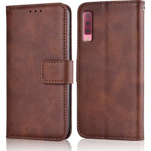 Flip Leather Wallet Case for On Samsung Galaxy A7 2018 A750 A750F SM-A750FF Case Back Cover for Samsung A7 2018 Case