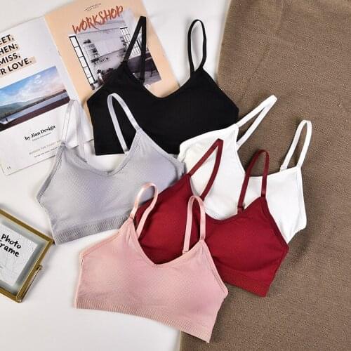 Women Crop Top Sexy Camisole Female Tank Crop Tops Sleeveless Tube Top Underwear Padded Women Cropped Seamless Solid Camisoles