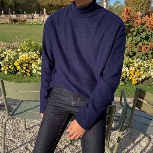 Mens autumn and winter cotton turtleneck sweater Korean style sweater trend all-match casual personality bottoming shirt