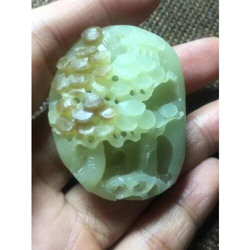 Natural hetian jade A HandCarved jade landscape jadeite jade white pendant jade necklace jewelry necklaces men women jewelry