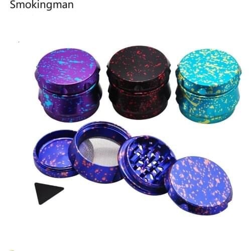The new colorful metal smoke grinder with a diameter of 63mm four-layer aviation aluminum grinder Herb Grinder smoke accesoires