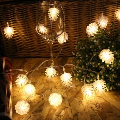 3M 20 LED New Year String Fairy Light Pine Cone Christmas Tree Decorations for Home natal Xmas Tree Garland New Year LED Lights