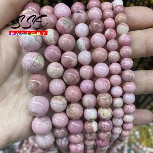 Top Quality Red Rhodonite Round Loose Stone Beads Rhodochrosite Beads 6mm-12mm For Jewelry Making DIY Bracelets Accessories 15