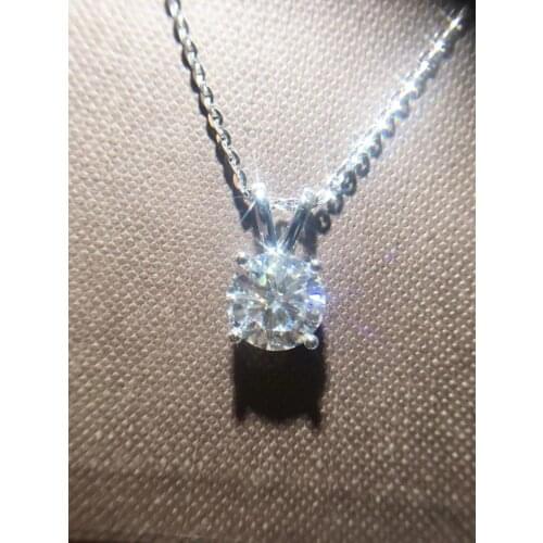 3 Carat 18K White Gold Clavicle Necklace Female Moissanite Valentines Day Gift for Girlfriend VVS D Color Lady