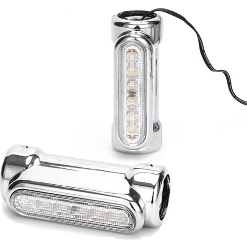 Black/chrome Motorcycle Highway Bar Switchback Turn Signal White Amber Light For Harley Motorcycles And Other with 1.25'' Bars