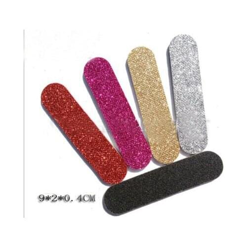 50pcs/lot Mini nail file for nail art 3.5" nail file pink glitter sandpaper emery board mini emery file