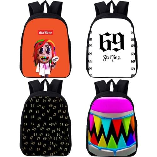 3D Print Cute Anime 6ix9ine Backpack Children Tekashi 69 Bag Album GOOBA Schoolbags for Teenager 12/16 Inch Canvas Backpack Men