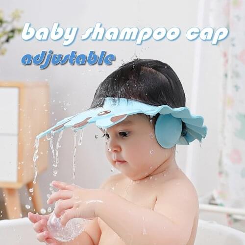 Baby Shower Hat Adjustable Baby Shampoo Cap For Infant Ear Protection Hair Wash Children Bath Visor Kids Bathing Shampoo Head Co