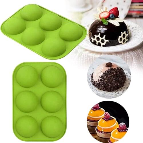 Silicone Mold for Chocoloate Cake Mold For DIY Desert 6 Hole Mold Decorating Cake Half Ball Baking Cake Decorating Molds