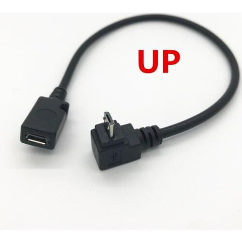 Angled 90 Degree USB Micro 5P Female Male Up Extension Cable Adapter