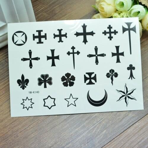 Moon waterproof temporary tattoo sticker tatoo men Cross flash tattoo metallic gold tattoos henna tatoo tatouage taty