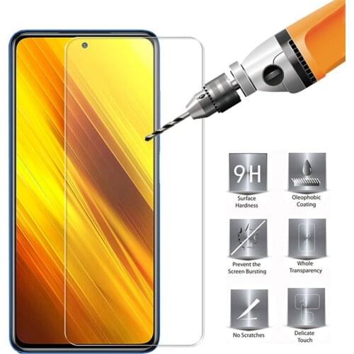 For xiaomi Poco C3 X3 X2 M2 F2 pro Pocophone F1 screen protector tempered glass xiaomi mi play phone protective film smartphone